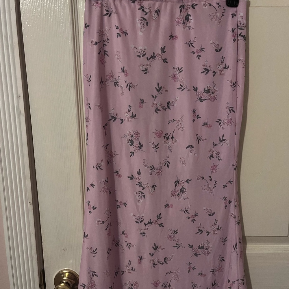 SHEIN Pink Floral Maxi Skirt